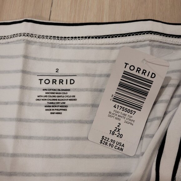 NWT TORRID | Foxy Strapless Tube Top Striped | Sz. 2X - Picture 7 of 8